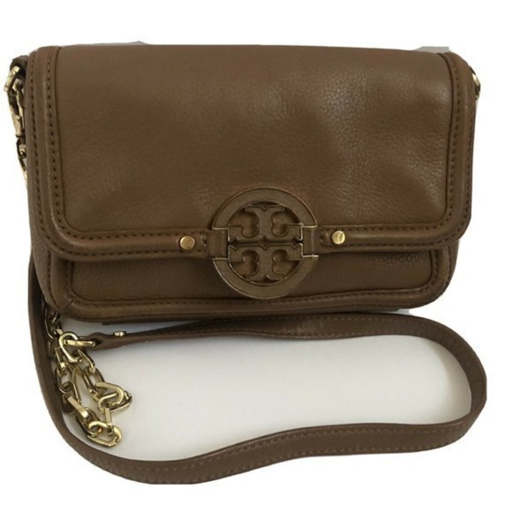 Tory Burch Handbag Crossbody Leather Camel Small - Picture 2 of 11